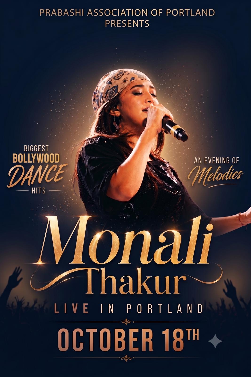 Monali Thakur Live in Portland — Prabashi Association of Portland